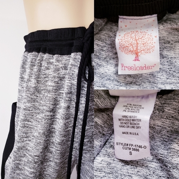 Freeloader Gray Marled Long Sweatpant Joggers W/ Black Contrast Side Stripes - Picture 7 of 8